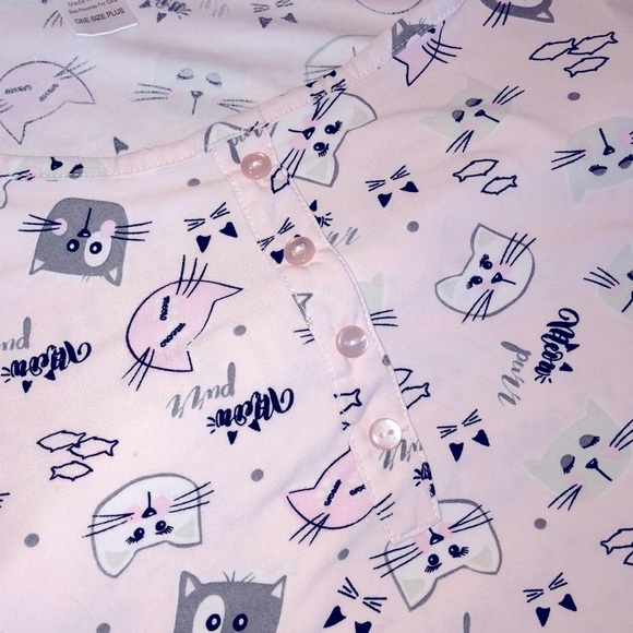 Elegant Emily one size soft kitty cat night shirt - Picture 4 of 4